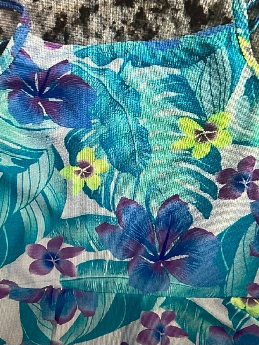 Hurley Teal, Turquoise, Purple Floral Bikini Top